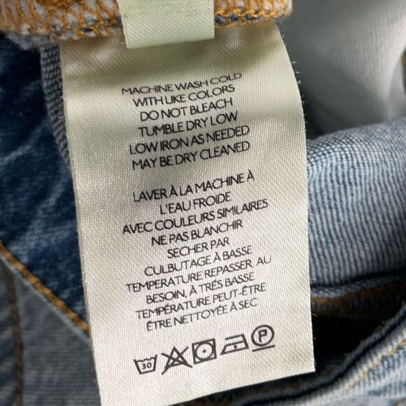 Anthropologie Pilcro Light Wash Blue Denim Mid-Thigh Frayed Bermuda Shorts Sz 29 - Picture 10 of 10